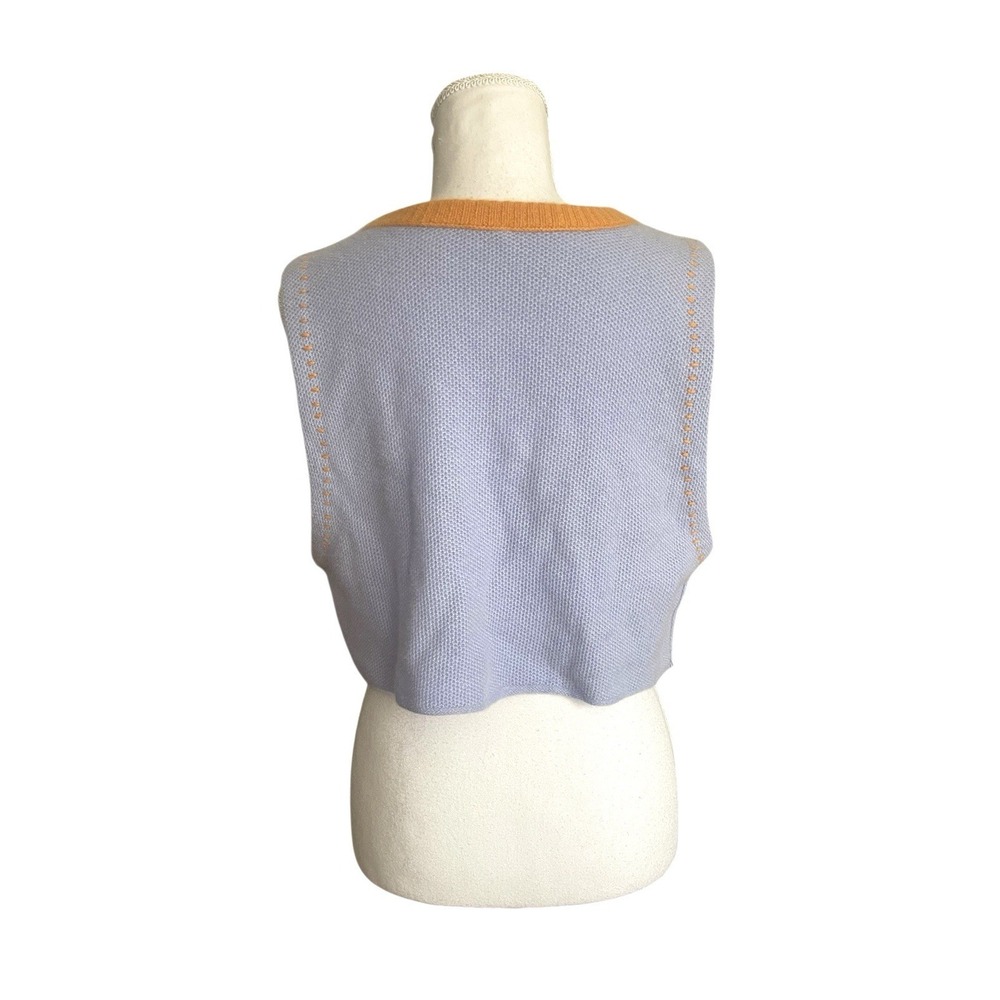Free People Sammi‎ Cashmere Knit Sweater Vest Periwinkle Blue Pastel Retro Indie - Picture 11 of 16